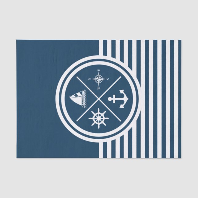 Nautical themed design tissue paper (Front)