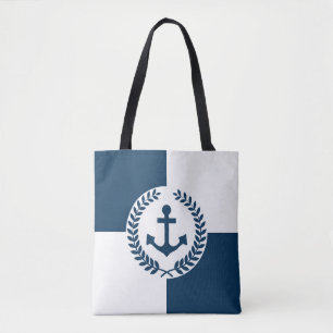 Nautical themed design tote bag