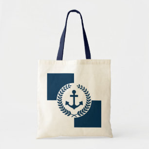 Nautical themed design tote bag