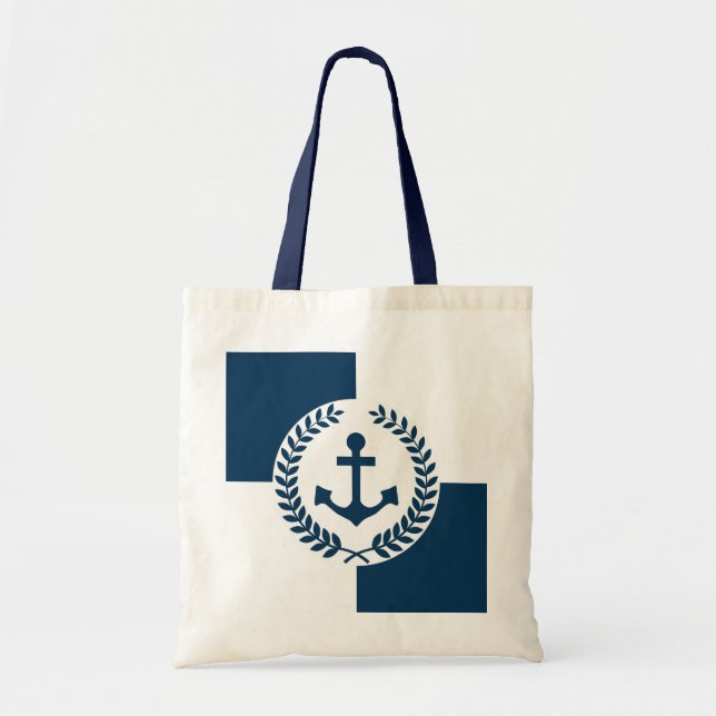 Nautical themed design tote bag (Front)