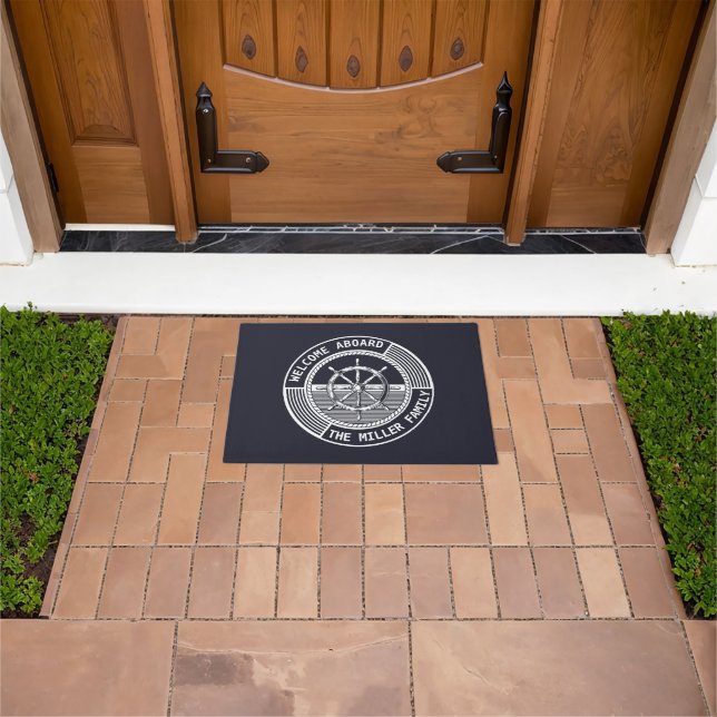 Nautical themed design with sailing wheel doormat (Outdoor)