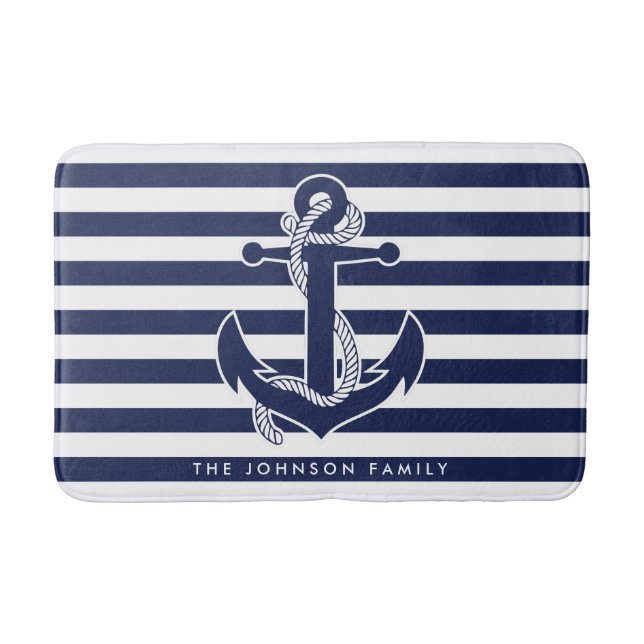 Nautical Themed Gifts Personalised Bath Mat (Front)