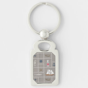 Nautical themed illustration key ring
