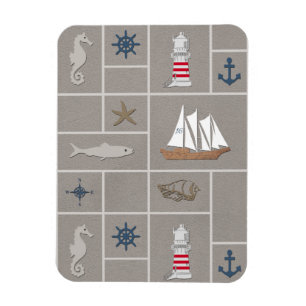 Nautical themed illustration magnet