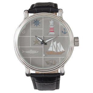 Nautical themed illustration watch