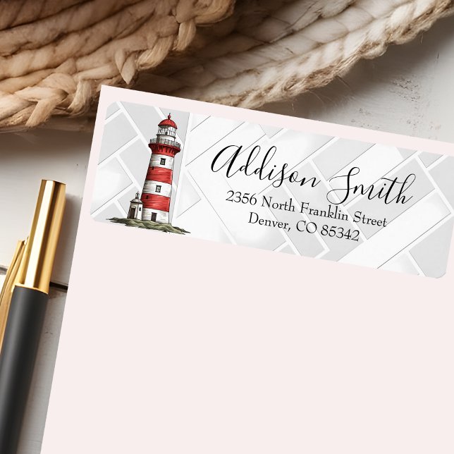 Nautical Themed Light House Return Address Labels (Creator Uploaded)