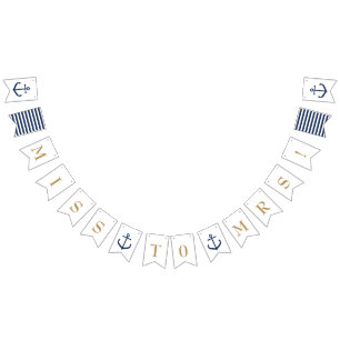 Nautical Themed Miss to Mrs -Bridal Bunting Banner