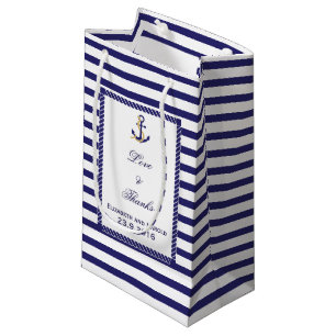 Nautical Themed Personalised Wedding  Small Gift Bag