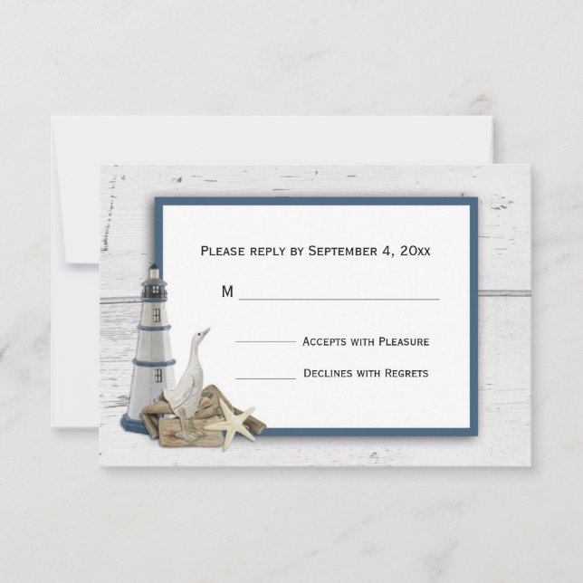 Nautical Themed RSVP Card (Front)