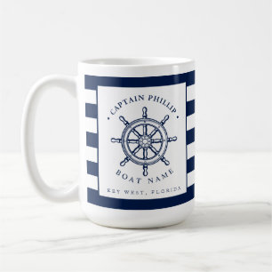 Nautical Themed Sailboat Captain Coffee Mug