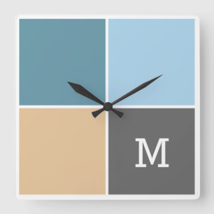 Nautical Tiles custom monogram wall clock