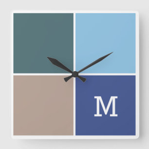 Nautical Tiles custom monogram wall clock