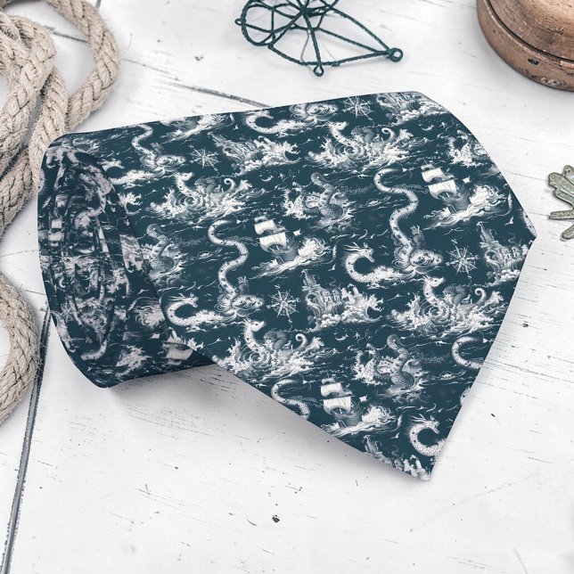 Nautical Toile Custom Necktie (Creator Uploaded)
