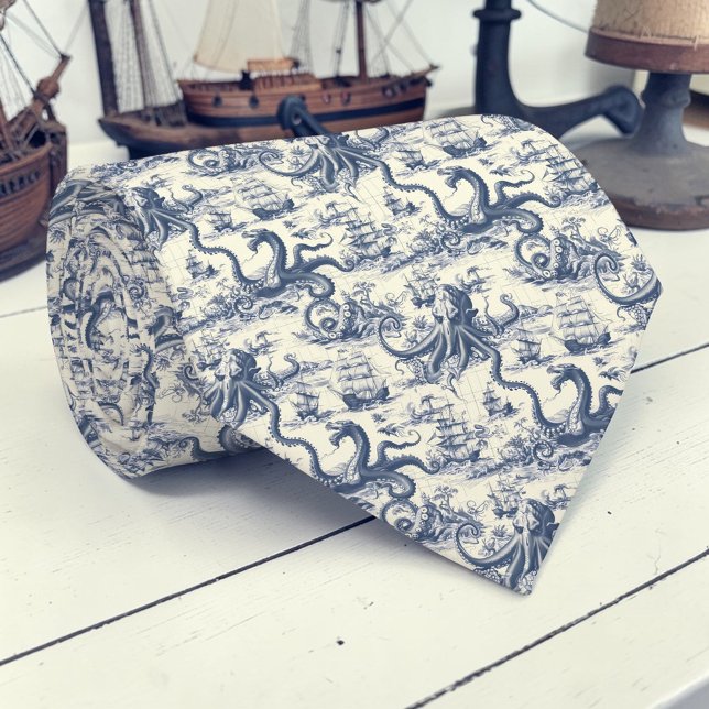 Nautical Toile Custom Necktie (Creator Uploaded)