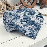 Nautical Toile Custom Necktie<br><div class="desc">This custom necktie features a classic nautical toile pattern, perfect for adding a touch of seaside charm to any outfit. Ideal for dads, groomsmen, or anyone who loves the ocean.</div>
