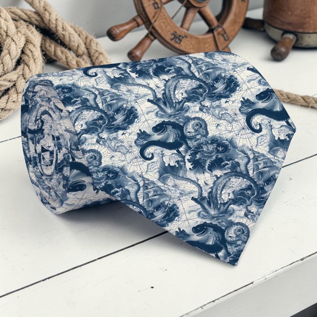 Nautical Toile Custom Necktie (Creator Uploaded)
