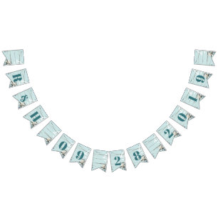 nautical tropical aqua blue seashell beach wedding bunting
