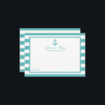 Nautical Turquoise Stripe Anchor Wedding Advice Card<br><div class="desc">Celebrate in style with these nautical anchor advice cards. The simple yet stylish design will allow your guests to write a note of advice for you to keep and read over in years to come. The wording is easy to personalise so these cards can quickly be transformed into advice cards...</div>