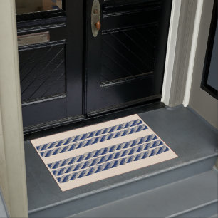 Nautical Twisted Sisal Rope Stripes Pattern Doormat