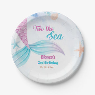 Nautical two the Sea 2nd Birthday party Paper Plate