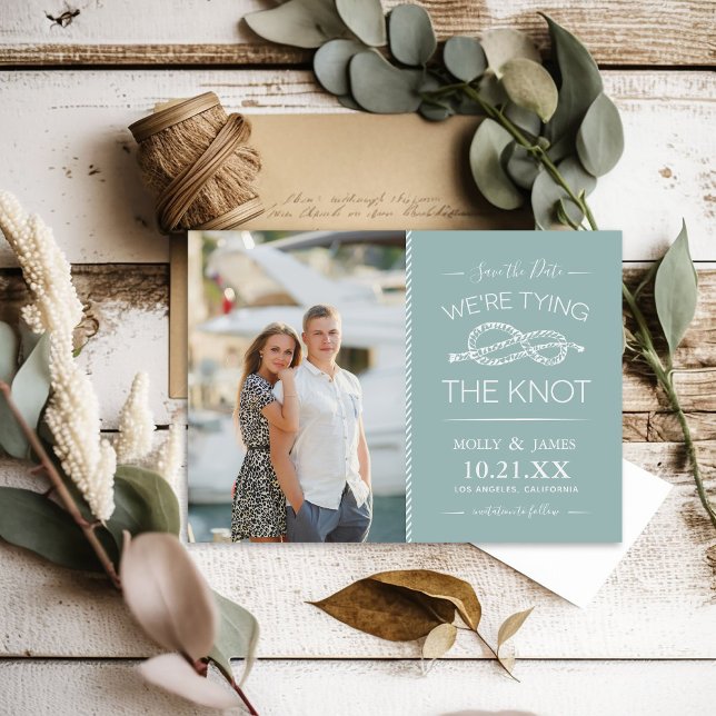 Nautical Tying the Knot Photo Save the Date (Creator Uploaded)