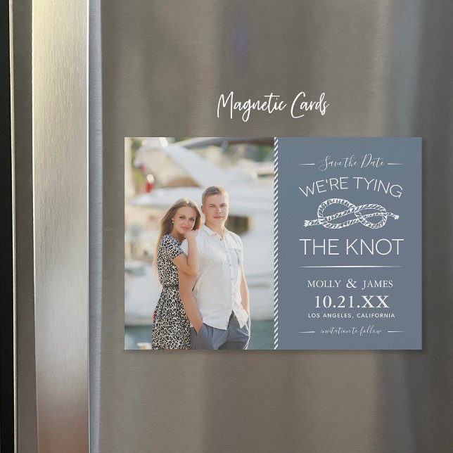 Nautical Tying the Knot Photo Save the Date Magnet (Creator Uploaded)