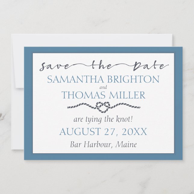 Nautical Tying The Knot | Save The Date Custom (Front)