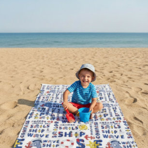 Nautical Typography Beach Towel