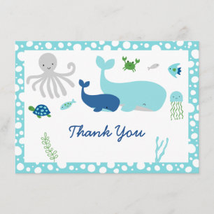 Nautical Under The Sea Baby Shower Thank You Card