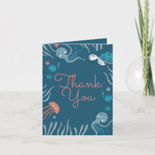 Nautical Under The Sea Baby Shower Thank You Card