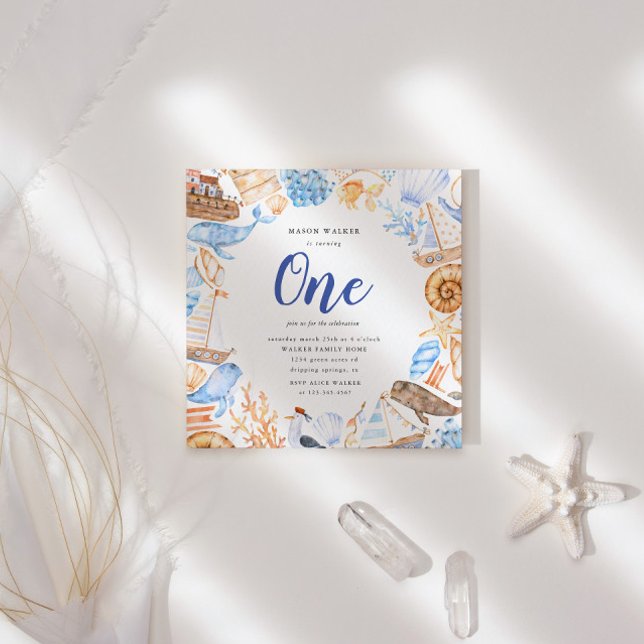 Nautical Under The Sea Kids' Birthday Invitation (Creator Uploaded)