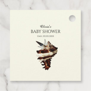 Nautical under the sea shell desert chic butterfly favour tags