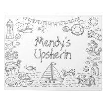 Nautical upsherin colouring page