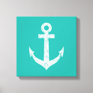 Nautical vintage anchor wrapped canvas art print