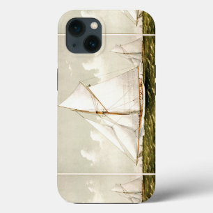 Nautical Vintage Cutter Sailboat Sailing Ocean Sea iPhone 13 Case