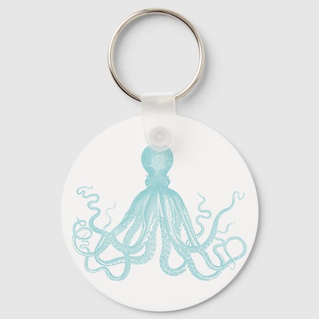 Nautical Vintage Marine Sea Octopus Key Ring (Front)