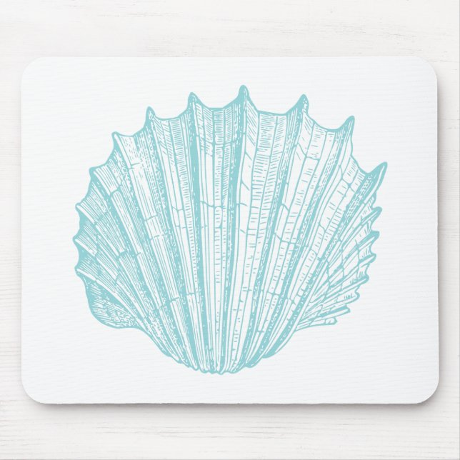 Nautical Vintage Marine Seashell Mouse Pad (Front)