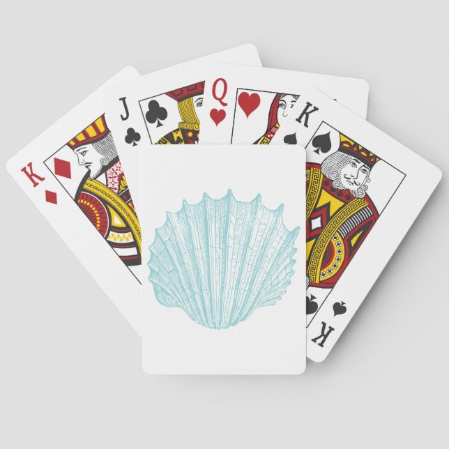 Nautical Vintage Marine Seashell Playing Cards (Back)