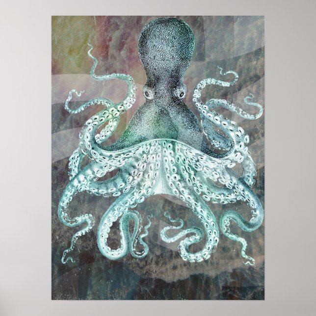 Nautical Vintage Octopus Poster (Front)