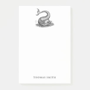 Nautical Vintage Sea Monster Fish Boat Personal Post-it Notes