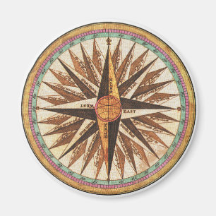 Nautical Vintage Ship’s Compass Navigator Sailin Magnet
