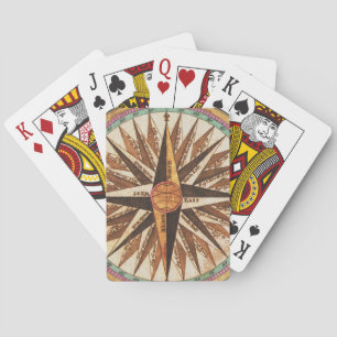 Nautical Vintage Ship’s Compass Navigator Sailin Playing Cards