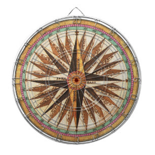 Nautical Vintage Ship’s Compass Navigator Sailing Dartboard