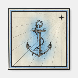 Nautical Vintage Style Anchor Magnet