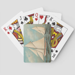 Nautical Vintage Yachts Racing #1 Playing Cards