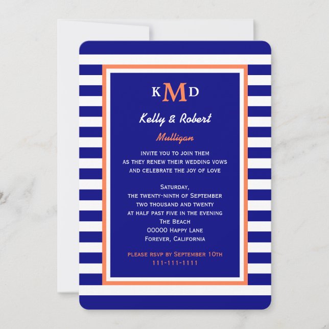 Nautical Vow Renewal Invitation (Front)