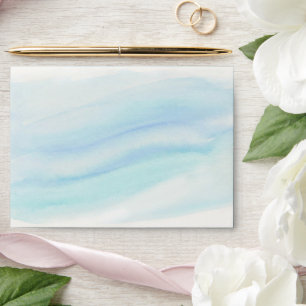 Nautical Watercolor Blue White Painted  Envelope
