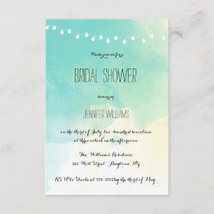 Nautical watercolor bridal shower invitations