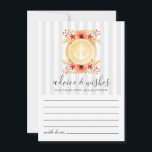 Nautical Watercolor Floral Gold Anchor Wedding Advice Card<br><div class="desc">Nautical anchor wedding advice & wishes card  design featuring gold and stripes pattern background with watercolor floral details.</div>