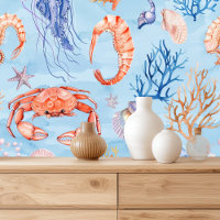 Nautical Watercolor Pattern: Coral Reef Delights